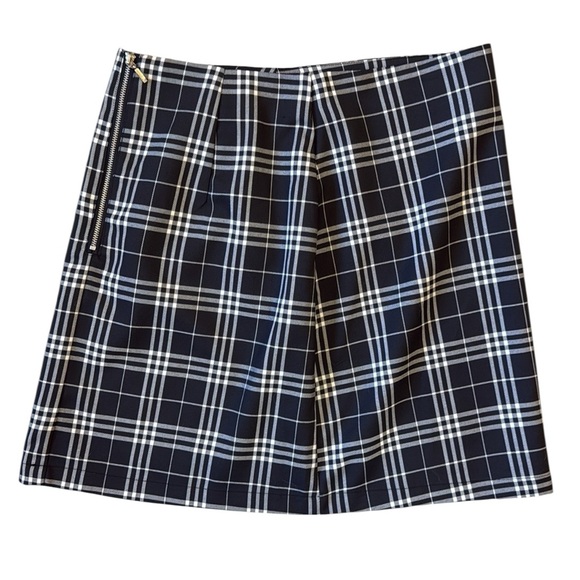 Mini Skirt Plaid Black/White Lined Academia Schoolgirl Ivy League Medium/29W - Picture 9 of 12